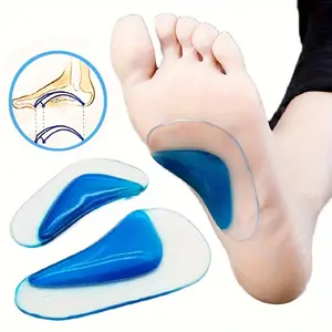 4pcs Silicone Arch Support Insoles - Washable & Reusable, Comfort Foot Cushions for Shoes and Boots, Plantar Fasciitis Insoles, Soft Cushioned Insoles