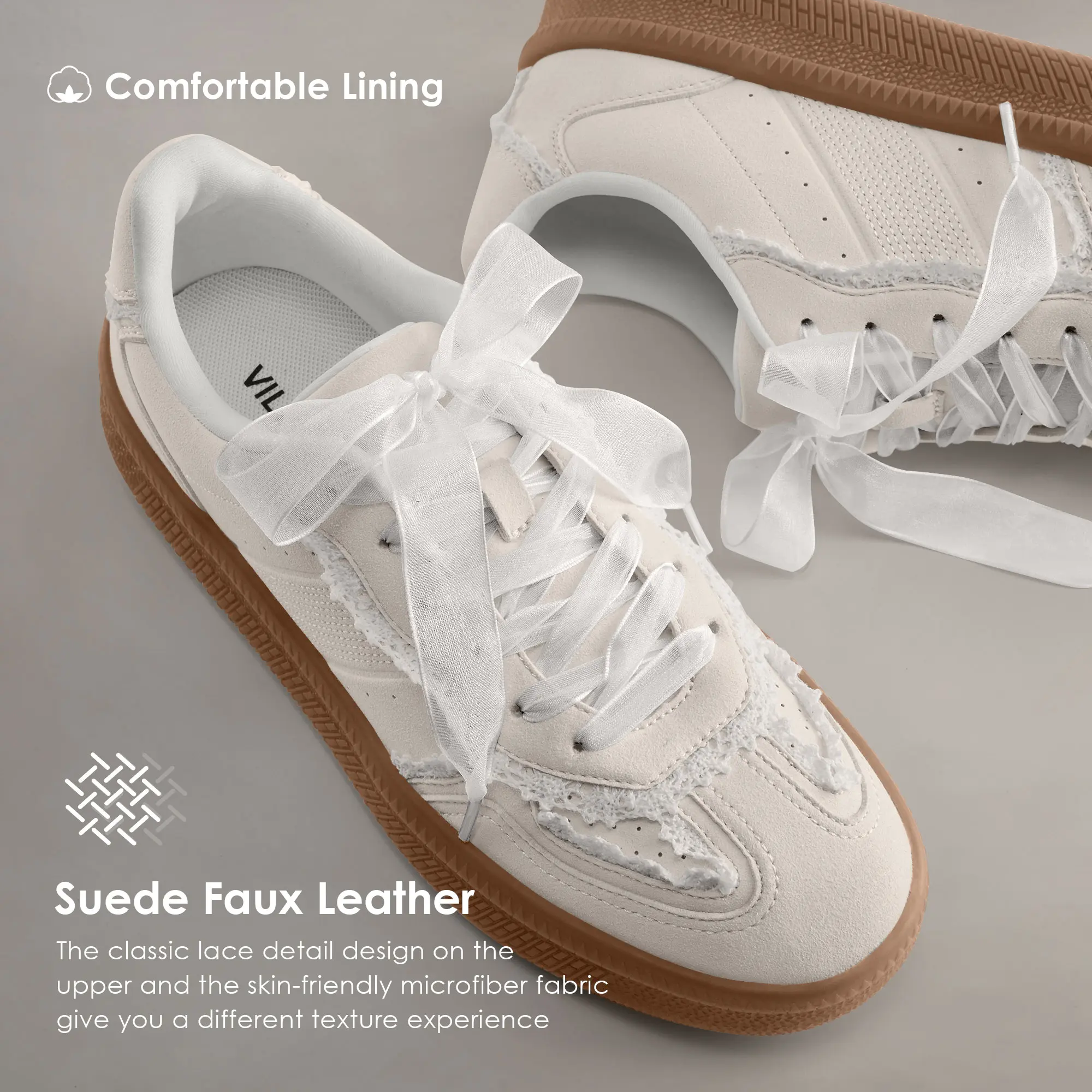 Vilanva Women's Lace Detail Fashion Sneakers Comfortable Casual Dress Sneakers with Retro Gum Sole Walking Trendy Footwear Girl #SummerVibes - TikTok Shop Vilanva Women's Lace Detail Fashion Sneakers Comfortable Casual Dress Sneakers with Retro Gum Sole Walking Trendy Footwear Girl #SummerVibes - TikTok Shop