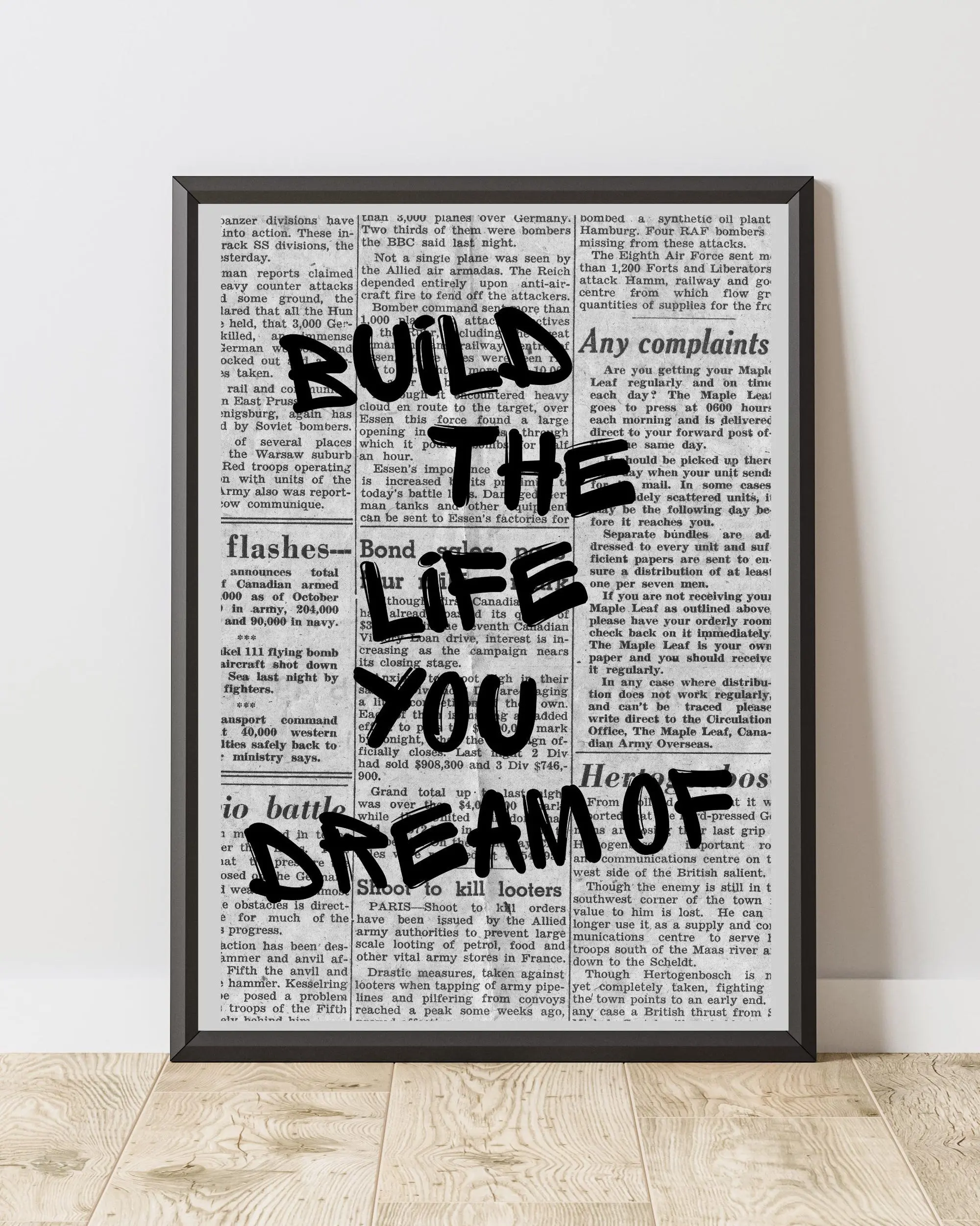 Build The Life You Dream Of Wall Art Decor Motivational Wall Art Inspirational Quote Poster Minimalist Home Office Decor