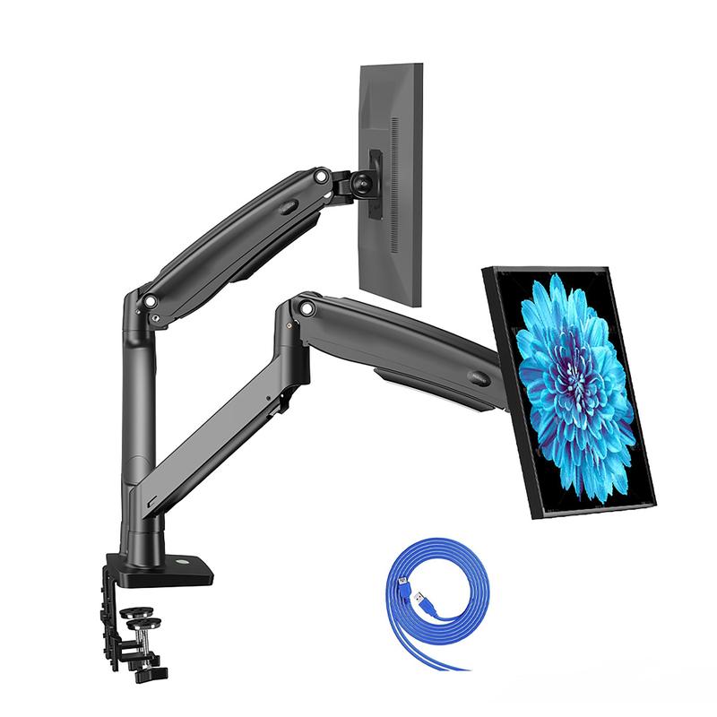 HUANUO Dual Monitor Stand, Adjustable Arms for 13 to 35'' Screen, USB ...