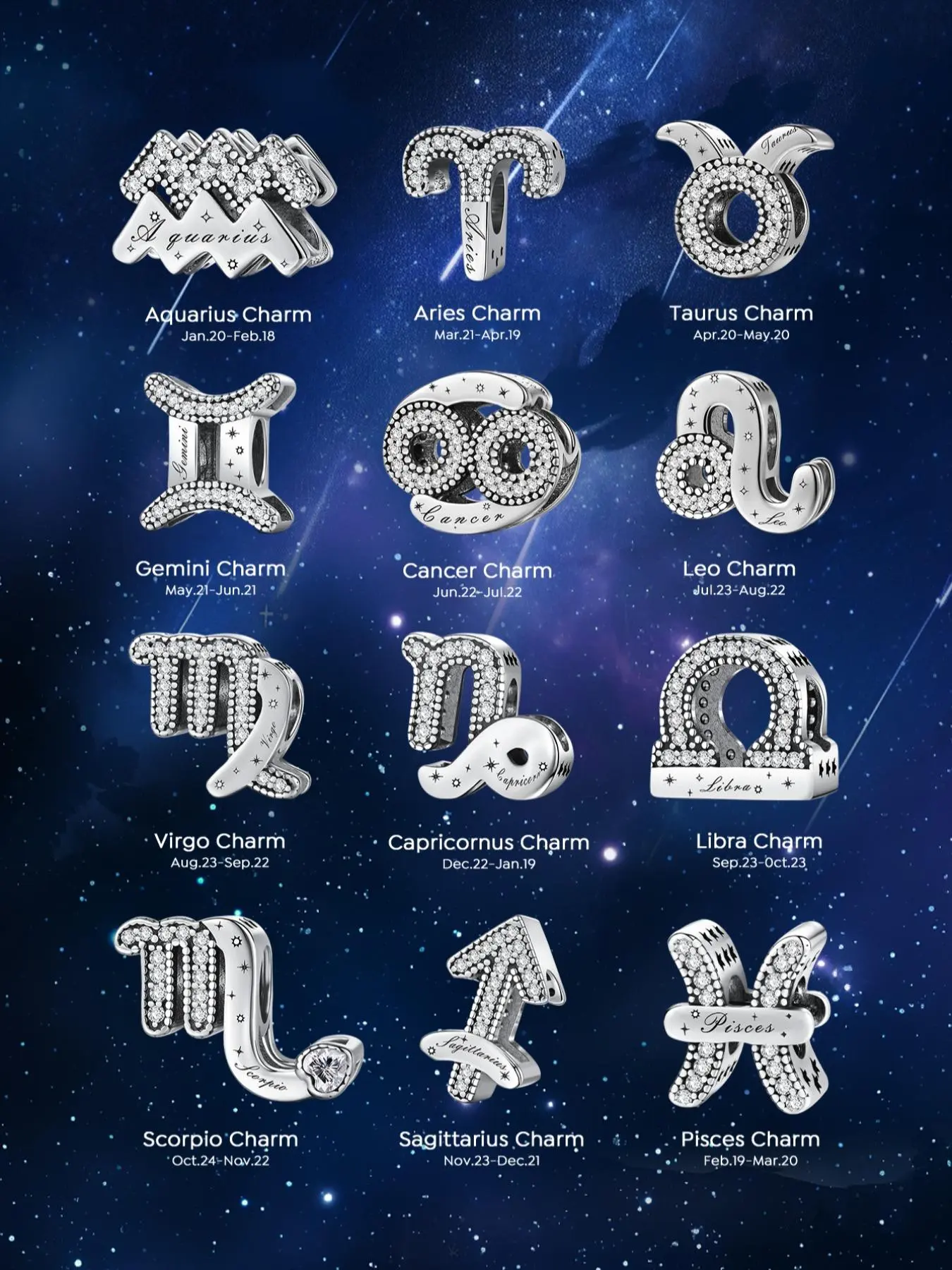 12 Constellation Zodiac Design Beaded Necklace, Rhinestone Decor Star Pendant Necklace, Astrology Pendant, Fashion Jewelry Charms Accessories Aesthetic Jewelry Gift for Women & Men As Holiday Gift