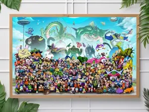 DBZ Super All Characters Collage Poster Wall Art Decor Large Landscape Print High Definition Glossy Canvas Finish Perfect Otaku Anime Room Aesthetic Gift for Fans