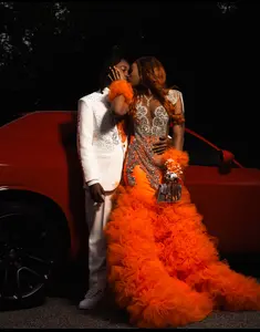 Orange prom dress