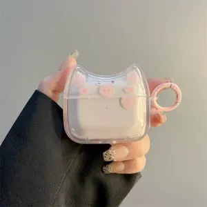 Cute Cartoon Cat Ear Design Earphone Case, Clear Earphone Protective Cover, Earphone Protector Cover Compatible with AirPods, Headset, Headphone Accessories