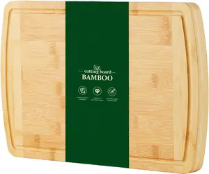 Bamboo Cutting Board 16x10x1 inch with Juice Groove - Bamboo Cutting Board, Charcuterie Board, Butcher Block, Non Plastic Wooden Chopping Board