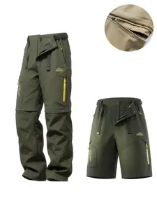 Men's Spring Autumn Multi-functional Cargo Pants, Removable Legs Convertible Hiking Pants, Loose All-Match High Elastic Outdoor Sports Trousers, 2-in-1 Wear Design for Mountain Climbing Daily Outdoor