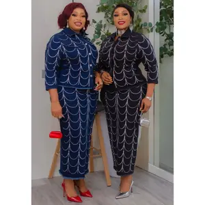 Denim & Diamonds 2-Piece Set, Birthday Party Outfit, Curvy Stretch Rhinestone Top & Skirt