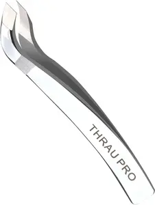 THRAU Mini Cuticle Trimmer Tweezers, Professional Cuticle Nippers Cutter for Manicure and Pedicure, Stainless Steel Precise Nail Clippers Scissors