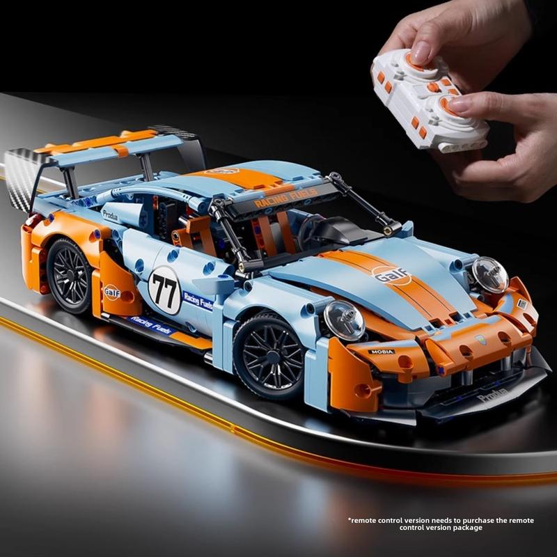 911 Sports Car Model Kit – 1000+Pieces, Dual Motor, 2.4G Remote, LED Lights & Acrylic Display Case | Ultimate Gift for Car Enthusiasts Perfect Holiday Gift