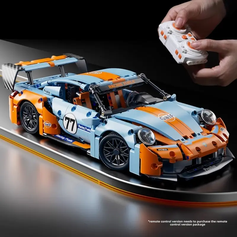 911 Sports Car Model Kit – 1000+Pieces, Dual Motor, 2.4G Remote, LED Lights & Acrylic Display Case | Ultimate Gift for Car Enthusiasts Perfect Holiday Gift