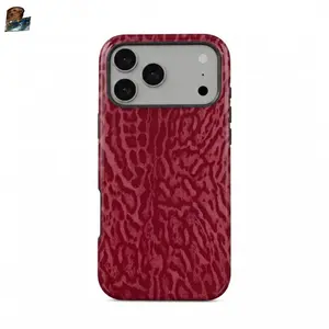 Cherry Coded Leopard Phone Case, Burgundy Red Leopard Print Phone Case, Tonal Red Cheetah Print Phone Case, Dark Feminine Leopard Aesthetic Cover  for iPhone 16,15,14,13,12,11 Pro Max Plus X Case for iPhone17 ProMax