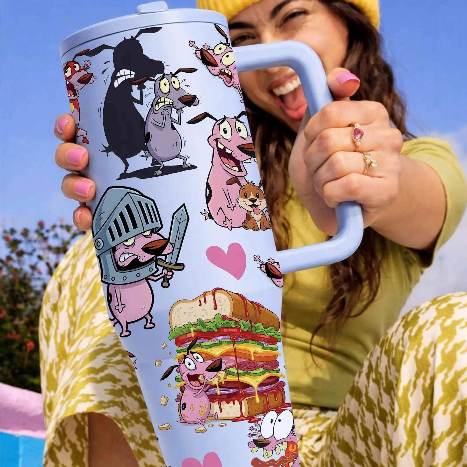 1pc Courage the Cowardly Dog 40oz Stainless Steel Insulated