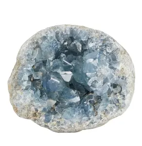 New Moon Beginnings Raw Celestite Cluster - 66, Blue and White Coloration, Natural Formation