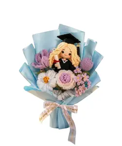 {FLASH SLAE } Custom Multi-Color Crochet Flower Bouquet  Graduation Doll Bouquet | Handmade Senior Gift for Class of 2026 | Cute Plush Graduation Flowers | Perfect Gift for Daughter, Bestie & Girlfriend