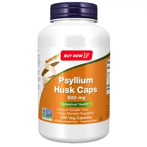 Psyllium Husk 500mg Capsules | Natural Soluble Fiber Supplement for Digestive & Intestinal Health | Supports Regularity | Non-GMO Vegan Formula | 200 Veg Capsules