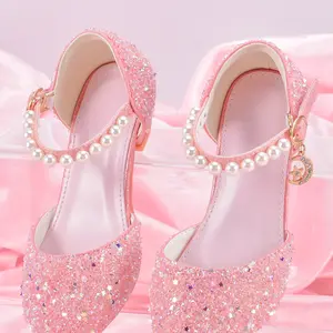 Girls' Princess Shoes with Sparkling Star Pendant, Fashion High Heels for Party Dresses, Formal Dance Shoes for Girls Birthday