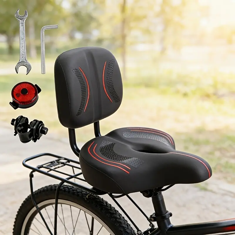 Bicycle Saddle Bike Seat with Soft Back Tricycle Seat for Mountain Bike, Road Bicycle, Hibrid, Commuter Bike Electric Bike and Stationary Exercise Bike