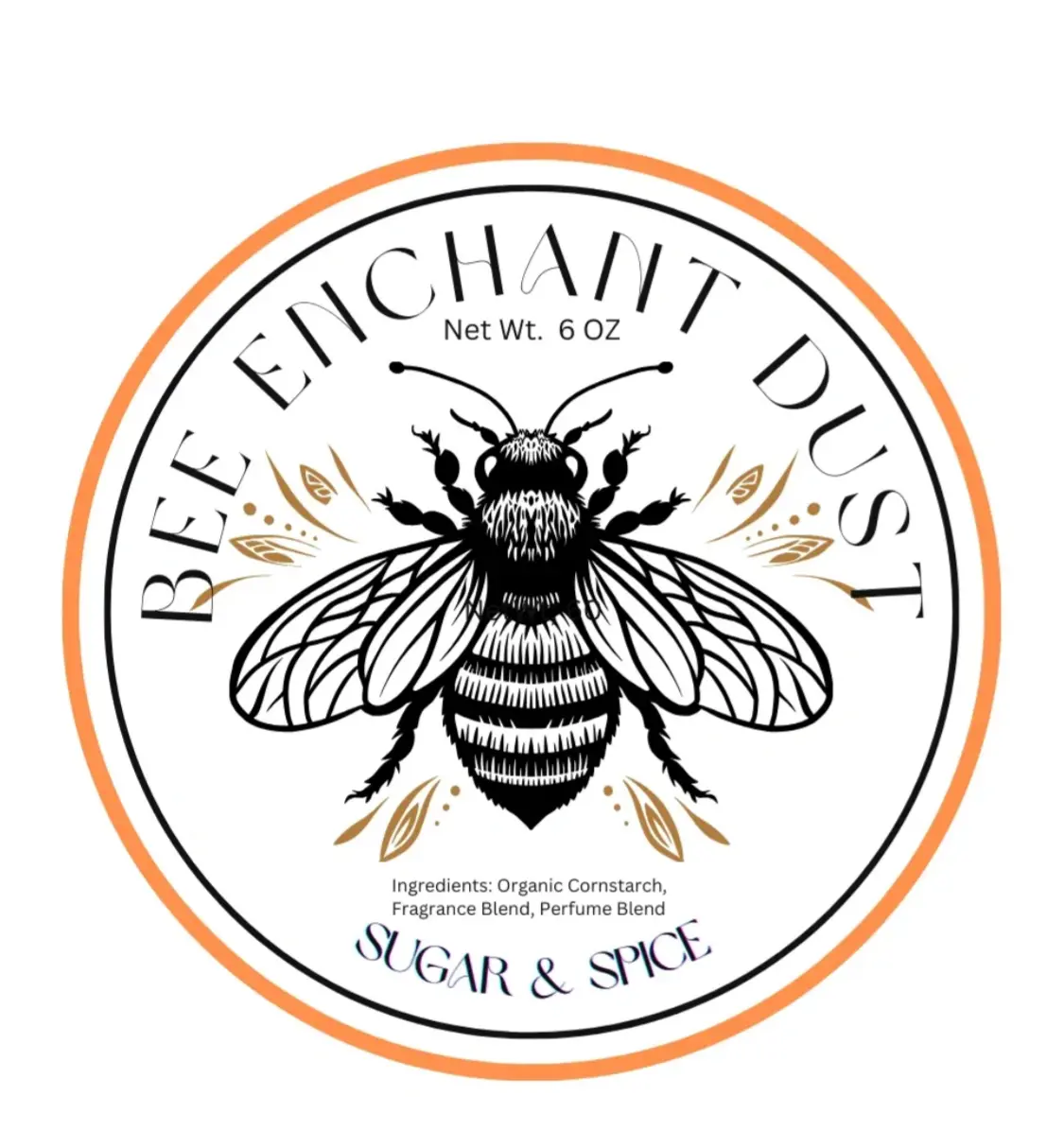 Bee Enchant’s Sugar & Spice Custom Body Dusting Perfume Powder- Scented - Finely Milled powder Talc-Free Fragrance Vanilla Daily- Natural Shower Powder