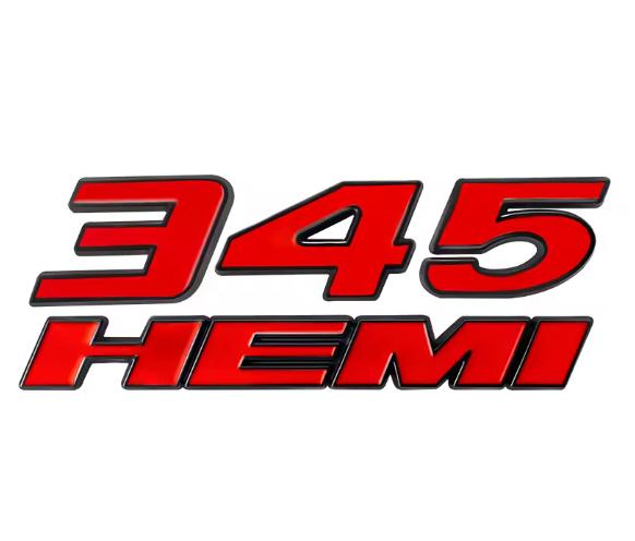 345 HEMI Engine Badge 5.7L Dodge V8 Muscle Car Accessory for Charger Durango 300 Challenger Mods Adhesive Emblem Easy Install