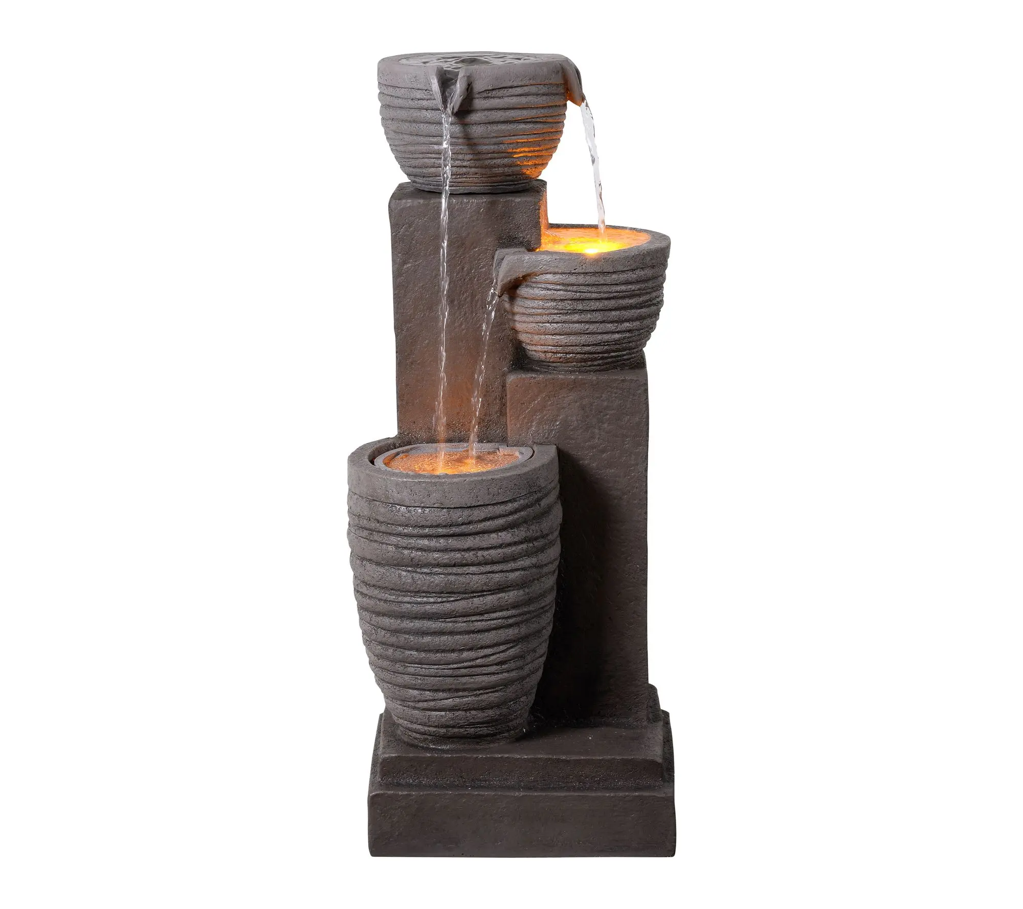 Teamson Home 28" Three-tier Texture Cascading Bowl Fountain Teamson Home 28" Three-tier Texture Cascading Bowl Fountain