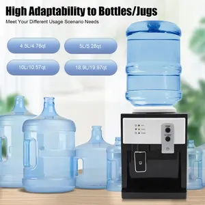 Electric Hot Cold Water Cooler Dispenser, Edition Top Loading Countertop Water Dispenser, Auto Hot and Cold Control Water Dispenser for Office Desk, Bedside Cabinet, Tea Table