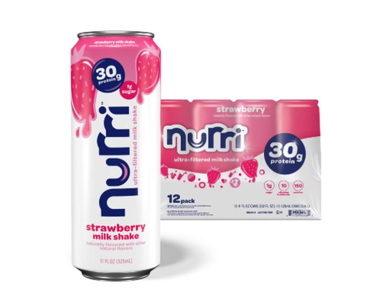 Nurri 30g Strawberry, Vanilla & Chocolate Low Sugar Ultra-Filtered Milkshake 11 fl. oz., 12 pk. High Protein Shake Beverage Flavor Low, Meal Replacement