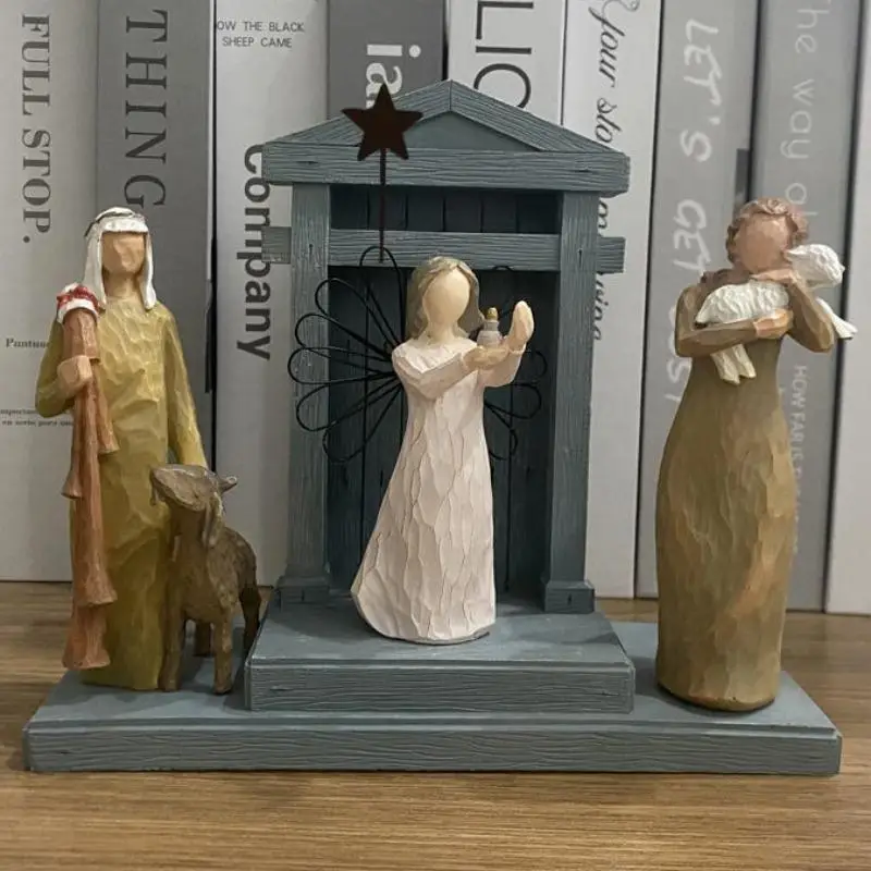 1 Set Figure Decoration Craft, Abstract Nun Goat Resin Ornament, Modern Decoration Figurine for Living Room, Bedroom, Office Desktop, Cabinet