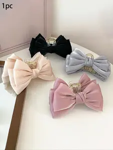 Temperament Elegant Bow Decor Hair Claw, Fashionable Hair Accessories for Women & Girls, Minimalist Headwear Suitable for Thick Hair, Bowknot, Hair Clip