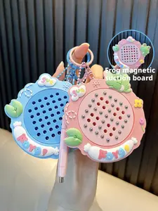 1 frog magnetic steel ball drawing board keychain, Sensory Fidget Keychain, decompression toy pendant with ring decoration for women's keychains, for decorating keychains on backpacks, bags, cars, Valentine's Day gift for students