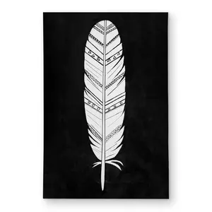 360 stand Native American Feather Outdoor Area Rug, 2x3 ft Rectangle Durable Decorative Mat, Black & White Soft Textile Home Decor Soft Furnishing, Home Decor Rugs