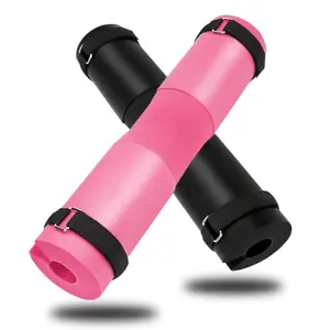Thickened Foam Barbell Squat Pad - Used for Hip Thrusts, Squats, and Lunges - Barbell Pad for Neck and Shoulder Squats, Cushioning Support Foam, Provides Extra Comfort, Perfect for Gym Workouts and Weightlifting - Black, Pink