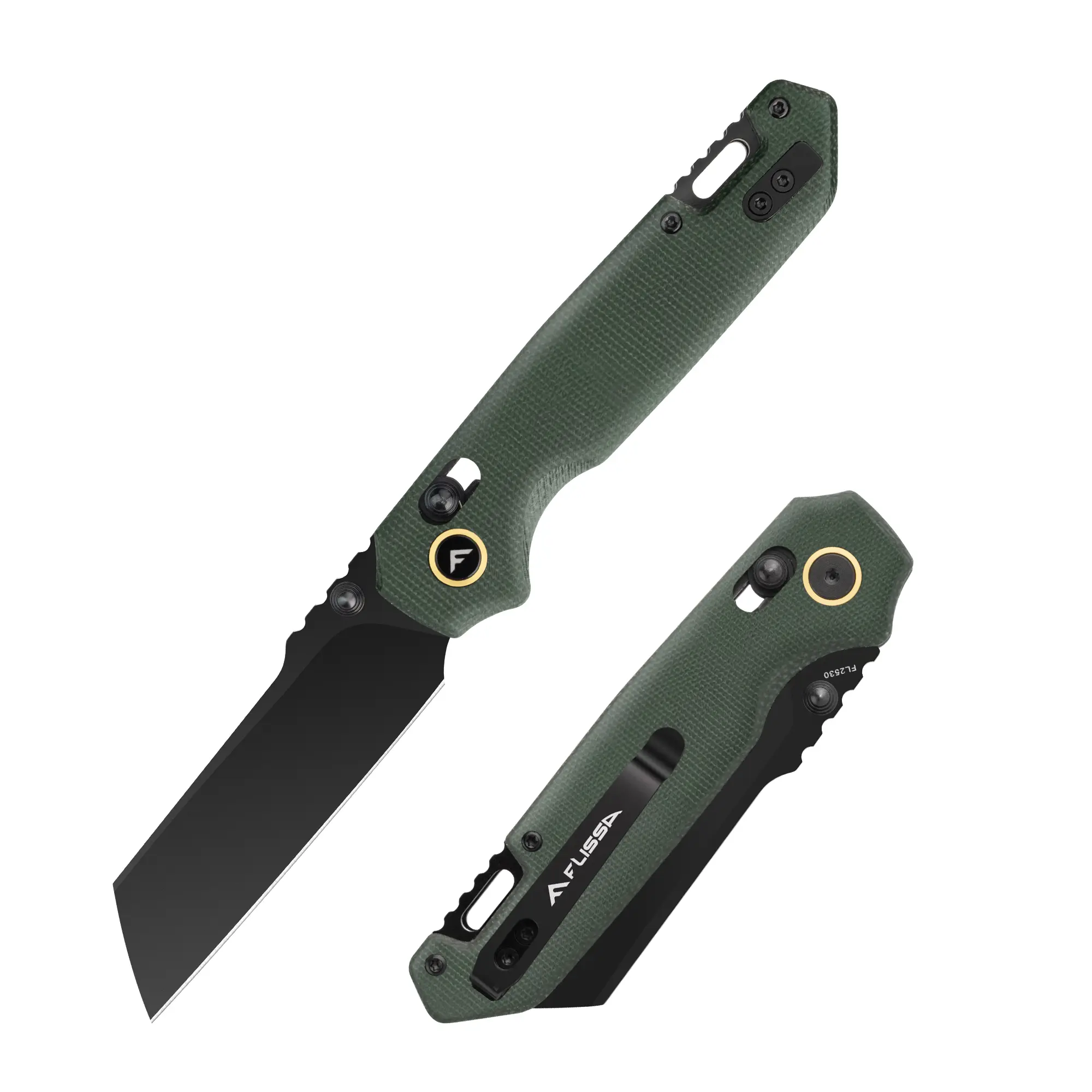 #toolupgrade FLISSA Pocket Knife with 14C28N Stainless Steel Blade, Linen Micarta Handle, Axis Lock and Reversible Belt Clip, One-Hand Open Folding Knife for Hiking, Camping, Fishing, Indoor and Outdoor Activities