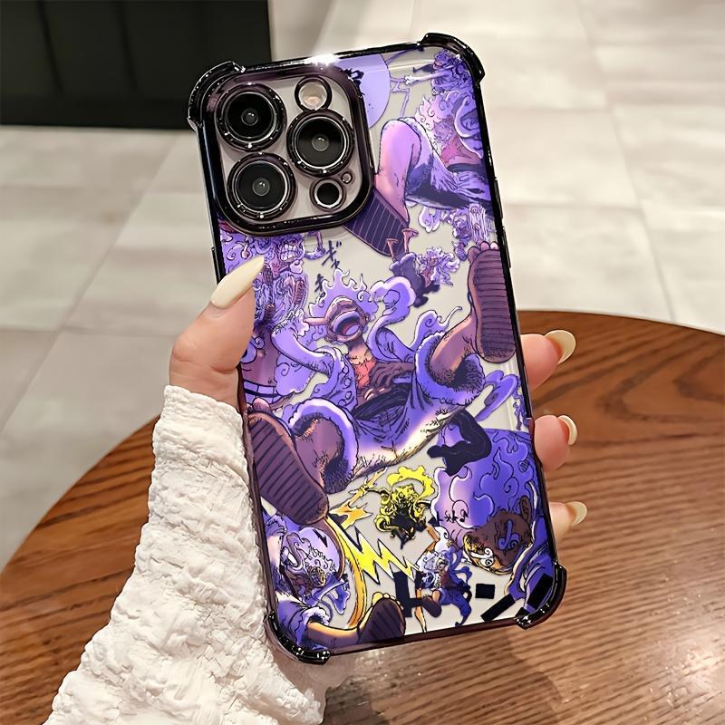 O-Ones P-s Anime L-Luffys Cartoon Cool Purple Glow Pattern Phone Case Suitable for iPhone 17,16,15,14,13,12,11,Pro,Max,Plus Phone Cover