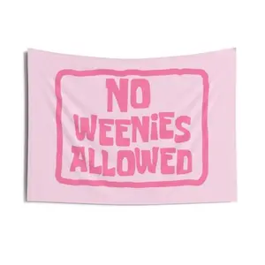 "No Weenies Allowed" Tapestry SpongeBob SquarePants wall tapestry poster for college dorm cave bedroom living room office party decoration gift
