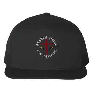 EMBROIDERED EYES OF CHRIST TRUCKER CAP  - BLACK