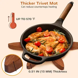 Wooden Trivets for Hot Dishes, Tree Shape Trivet Set, 4 Walnut Wood + 1 Stand stored Like a Christmas Tree,Foldable Kitchen Wooden Trivet,for Hot Dishes、Pot、Bowl、Teapot、Hot Pot Holder(Walnut Wood)-5