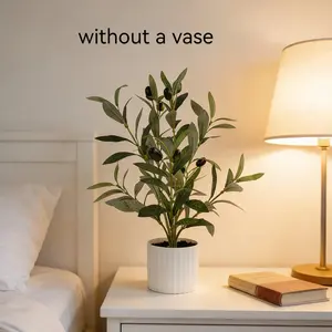 Artificial Olive Tree Planter Set, Faux Olive Tree Fake Plant Decorations for Home Restaurant Office Desk Window Sill, Holiday Party Scene Props