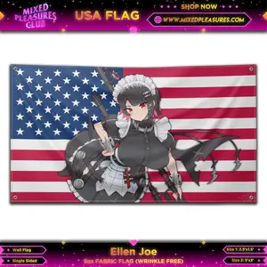 Ellen Joe ZZZ USA Fabric Wall Flag - Anime Flag Waifu Original Design with High-Quality Fabric and Versatile Use