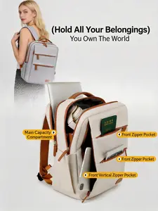 Stylish Business Multi-Pocket Backpack for 15.6 Inch and 14 Inch Laptops, Travel & Outdoor Use, Waterproof Oxford Fabric, Large Capacity with Laptop Compartment, Traveler Essentials Backpack