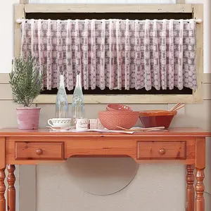 Lace Pattern Door Curtain, Half-length Cabinet Curtain, Household Kitchen Curtain, Home Decor Supplies for Kitchen, Living Room, Bedroom