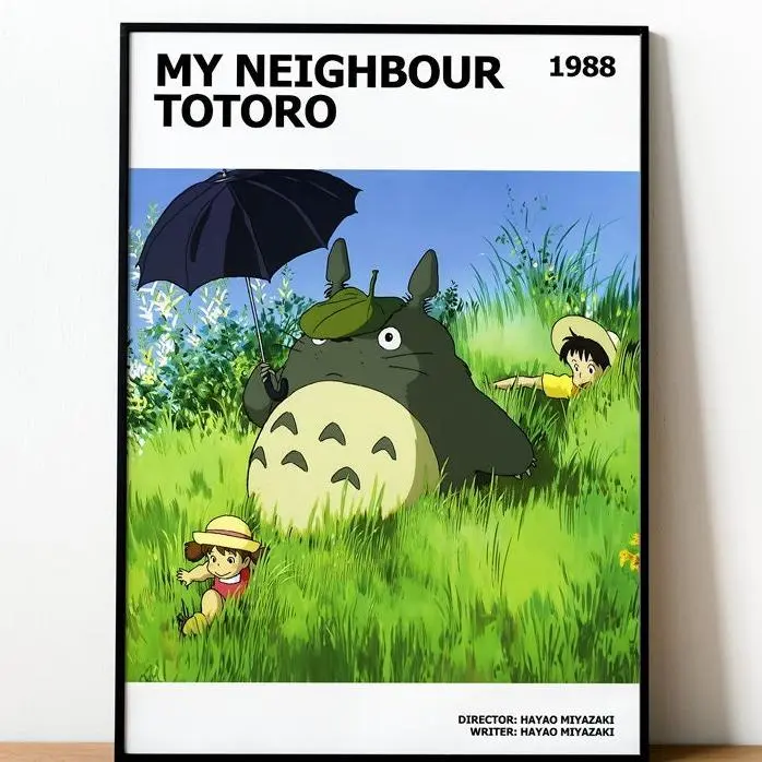 My Neighbour Totoro Movie Poster, Studio Ghibli Wall Art, Totoro Anime Cute Art Print, Hayao Miyazaki Prints, Ghibli Style Art Posters