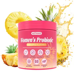 Feminine  Probiotic Gummies for Women - Pineapple Flavor | With Slippery Elm Prebiotic & Lactobacillus | Daily pH Balance Support | 60 Count Summervibes