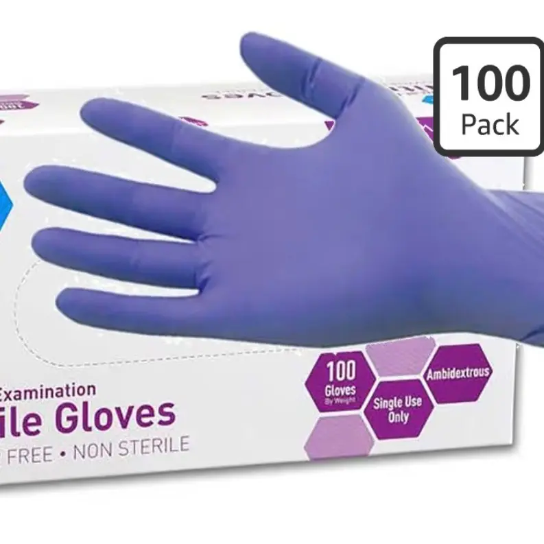 Powder-Free Nitrile Exam Gloves, Iris Blue, 100-Count Box Powder-Free Nitrile Exam Gloves, Iris Blue, 100-Count Box