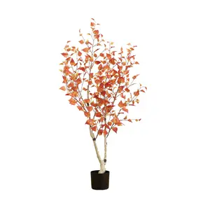 Nearly Natural 5-ft Autumn Birch Artificial Fall Tree