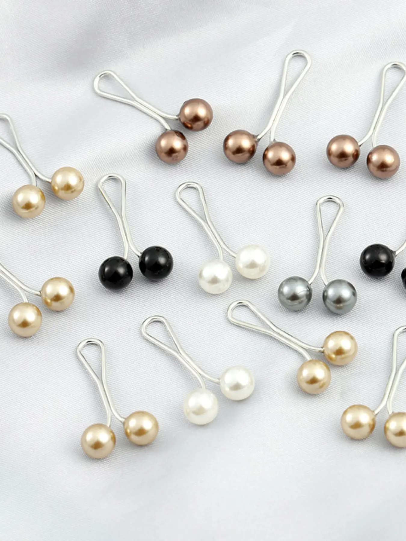 12-Piece Pearl Scarf Clips Set, Headscarf Hijab Fixing Pins for Muslim, Tie Pin Lapel Decoration, Casual Style, Daily Wear & Gift Ideas
