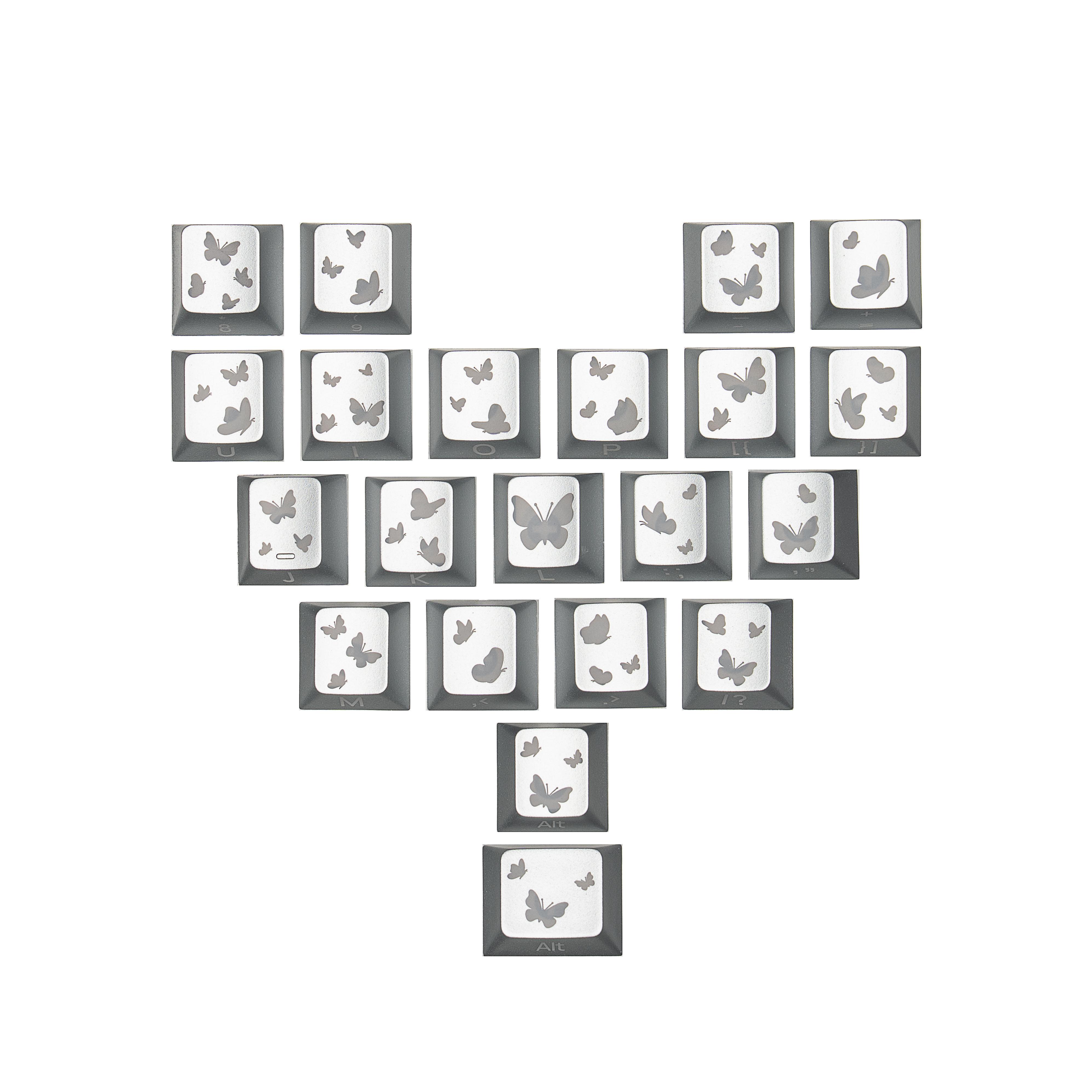 DigAura FlutterBloom OEM Profile IMD-Tech diy Keycaps 21-Key（only keycap, not include a keyboard）