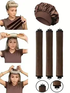 Hair Rollers Set, Satin Heatless Curling Kit, High Resilience Rubber, Soft & Durable, Perfect for Sleeping, Home Use, Heatless Hair Curlers，Kim Kardashian bun