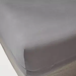 King 400 Thread Count Performance Fitted Sheet Dark Gray - Threshold: Cotton Sateen, Machine Washable, Fits 18" Mattress