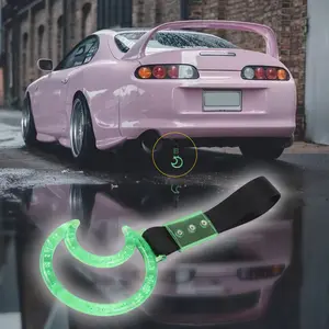 MOON GREEN CRYSTAL JDM TSURIKAWA RING SUBWAY TRAIN BUS HANDLE STRAP CHARM DRIFT