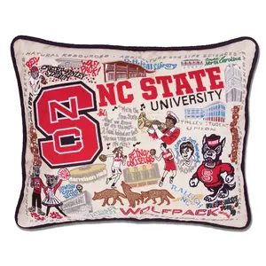 North Carolina State University Collegiate Embroidered Pillow